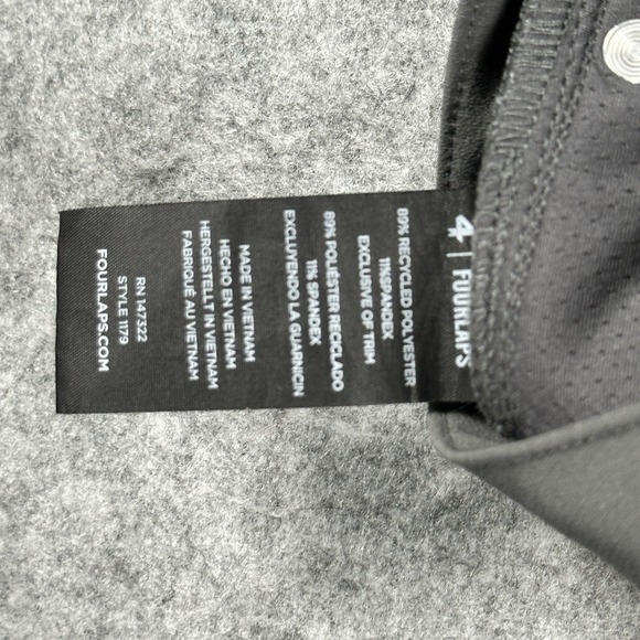 FourLaps Traverse Pants Mens 33x34 Gray Polyester Stretch Flat Front Straight - Picture 11 of 15